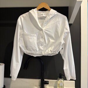NWT Heroine Sport Cropped Women's White Hoodie in size Medium